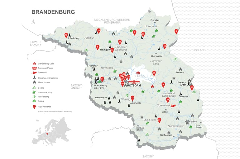 Übersichtskarte Tourismus · Land Brandenburg Übersichtskarte Tourismus · Land Brandenburg