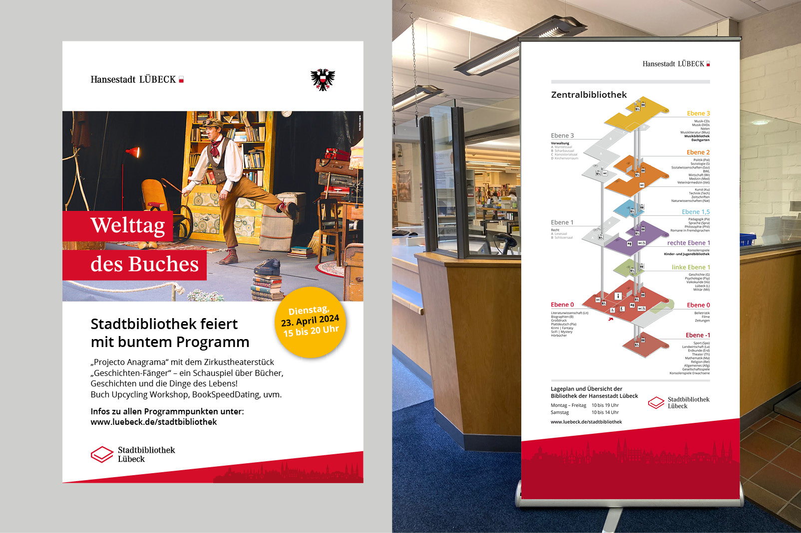 Wegeleitsystem Stadtbibliothek · Hansestadt Lübeck