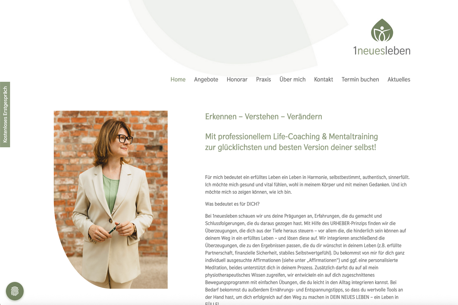 Webdesign · 1neuesleben, Isabelle Peters